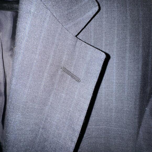 ERMENEGILDO ZEGNA Blazer 46R (56 EU) Gray Stripe - Picture 2 of 5